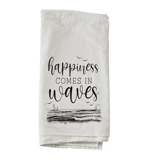 Happiness Comes In Waves Towel